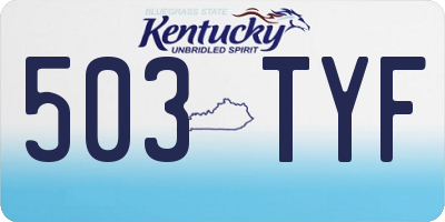 KY license plate 503TYF