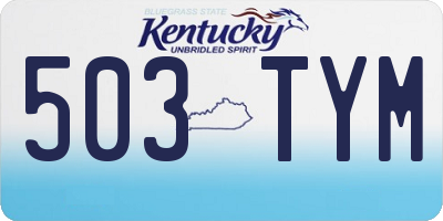 KY license plate 503TYM