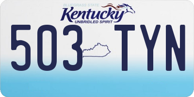 KY license plate 503TYN