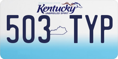KY license plate 503TYP