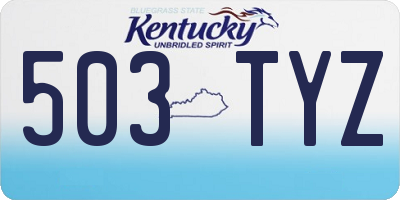 KY license plate 503TYZ