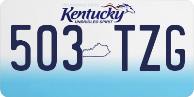 KY license plate 503TZG