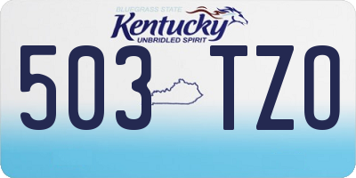 KY license plate 503TZO