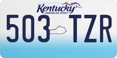 KY license plate 503TZR