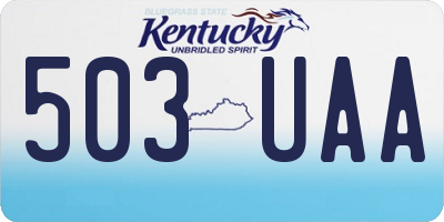KY license plate 503UAA