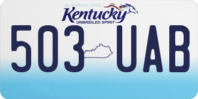 KY license plate 503UAB