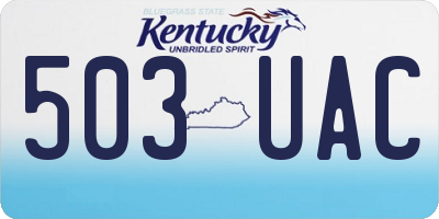 KY license plate 503UAC