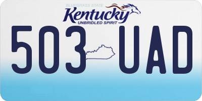 KY license plate 503UAD