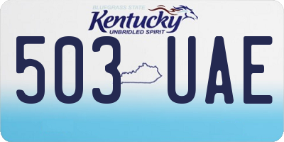 KY license plate 503UAE