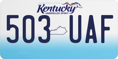 KY license plate 503UAF