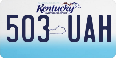 KY license plate 503UAH