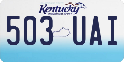 KY license plate 503UAI