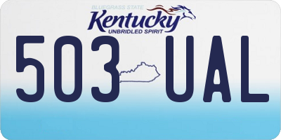 KY license plate 503UAL