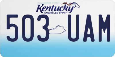 KY license plate 503UAM