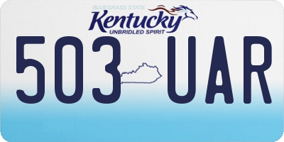 KY license plate 503UAR