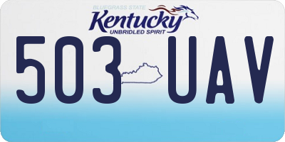 KY license plate 503UAV