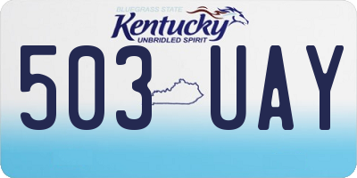 KY license plate 503UAY