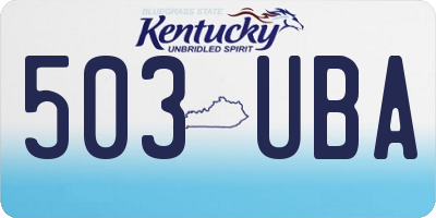 KY license plate 503UBA