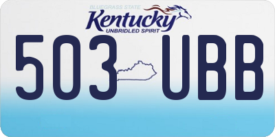 KY license plate 503UBB