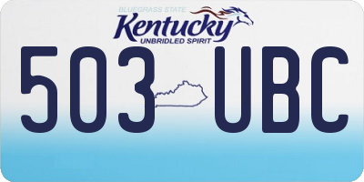 KY license plate 503UBC