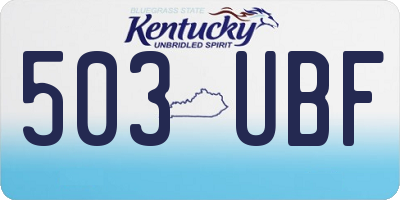 KY license plate 503UBF