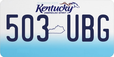 KY license plate 503UBG