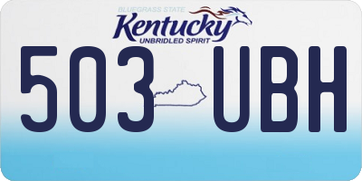 KY license plate 503UBH