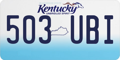 KY license plate 503UBI