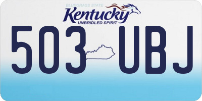 KY license plate 503UBJ