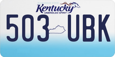KY license plate 503UBK