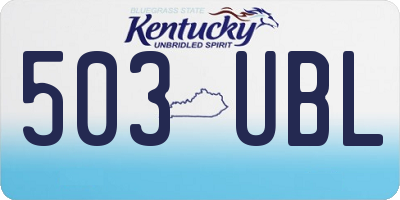 KY license plate 503UBL