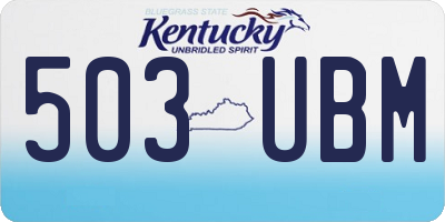 KY license plate 503UBM