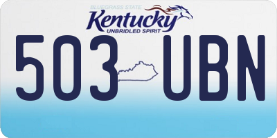 KY license plate 503UBN