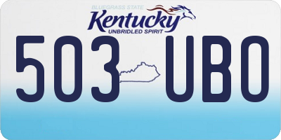 KY license plate 503UBO
