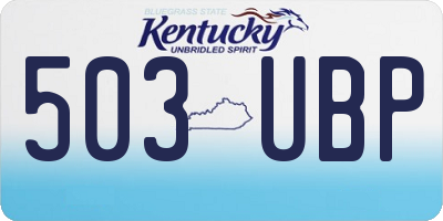 KY license plate 503UBP