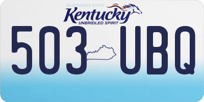 KY license plate 503UBQ
