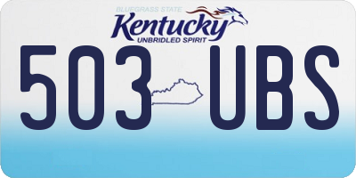 KY license plate 503UBS
