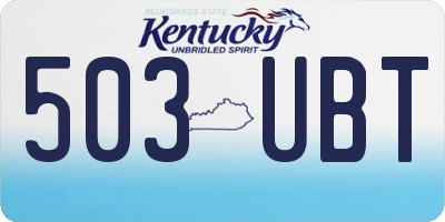 KY license plate 503UBT