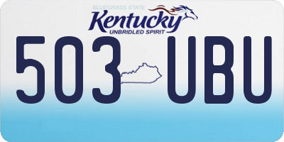 KY license plate 503UBU
