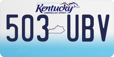 KY license plate 503UBV