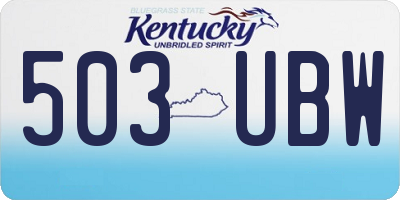 KY license plate 503UBW