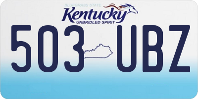 KY license plate 503UBZ