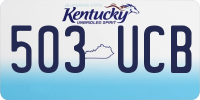 KY license plate 503UCB