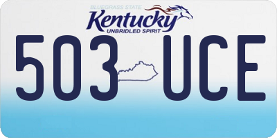 KY license plate 503UCE