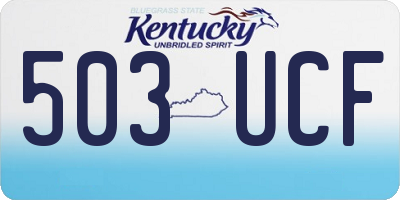 KY license plate 503UCF