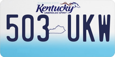 KY license plate 503UKW