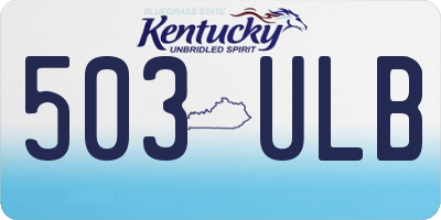 KY license plate 503ULB