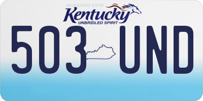 KY license plate 503UND