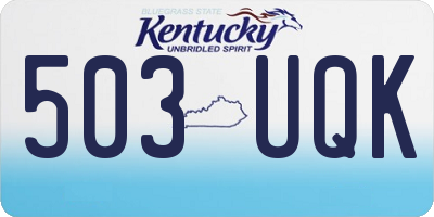 KY license plate 503UQK