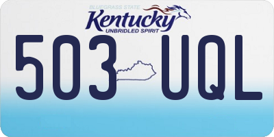 KY license plate 503UQL